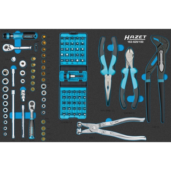 HAZET Socket wrench set 163-629/100, 100-piece - Tool assortment