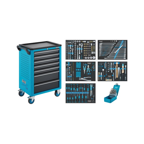 HAZET Assistent 176N-7 workshop trolley, 176N-7/292 range, 292-piece set - Workshop trolley