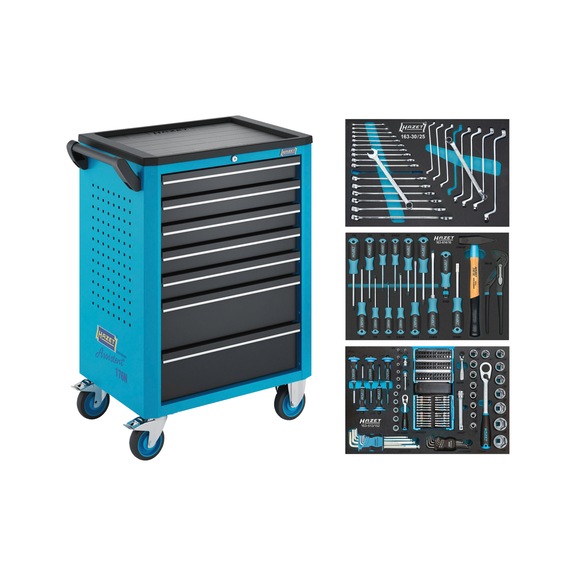 Workshop Trolley Assistant 176N-7 Assortment 176N-7/193 193 pieces - Workshop trolley