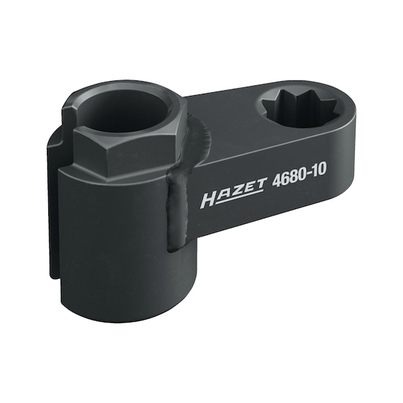 HAZET Abgassonden Einsatz 4680-10 1/2 Zoll (12,5 mm) Doppel-Vierkant 20 mm - Steckschl&uuml;sseleinsatz (6kant)