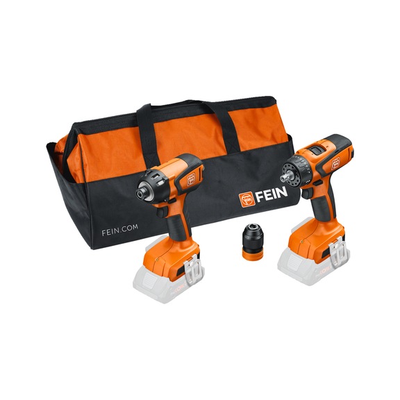 FEIN Akku Schlagschrauber ASCD 18-200 W4 AS und 1 Akku-Bohrschrauber ASCM 18 QSW AS - Schlag und Bohrschrauber Bundel