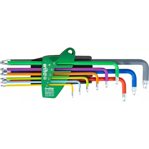 Hex key set in ProStar holder TX 9-piece coloured 46556 - Hexagon socket spanner set