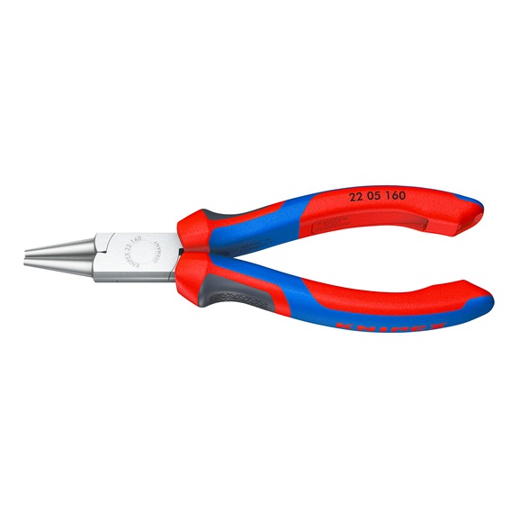 KNIPEX Rundzange verchromt mit Mehrkomponenten-Hüllen 160 mm Artikel 22 05 160 - Rundzange