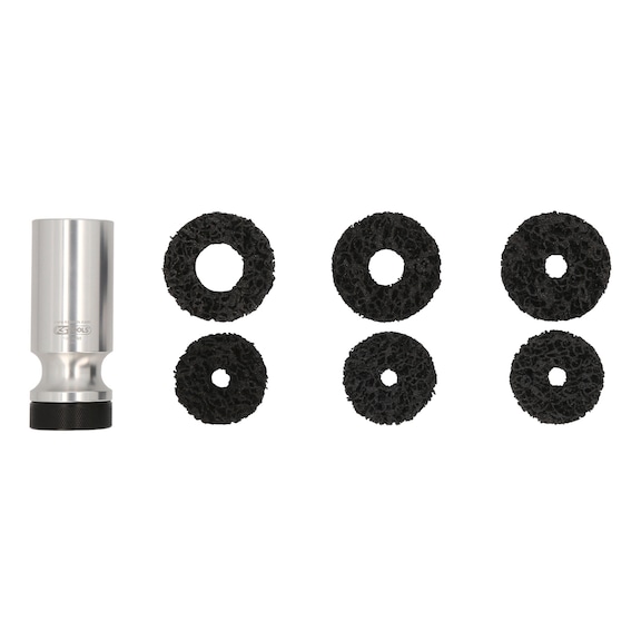 Stud bolt wheel hub grinder set, D: 50/60 mm, 7 pieces - Wheel hub grinder