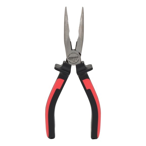 KS TOOLS ERGOTORQUE flat round nose pliers, bent, 210 mm on hanger - Flat round pliers