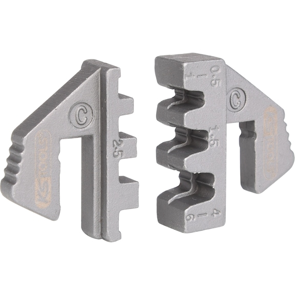 KS TOOLS Pair of crimping dies for flat plugs 4.8 and 6.3 mm, D: 0.5 - 6.0 mm - Crimping tool insert