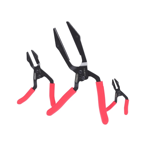 Stepless hose clamp pliers set, angled, 3-piece - Pliers set