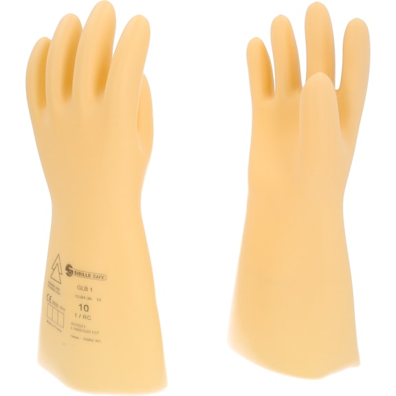 Electrician's protective gloves with protective insulation, size 10, class 1, white - Electrician's protective glove with protective insulation