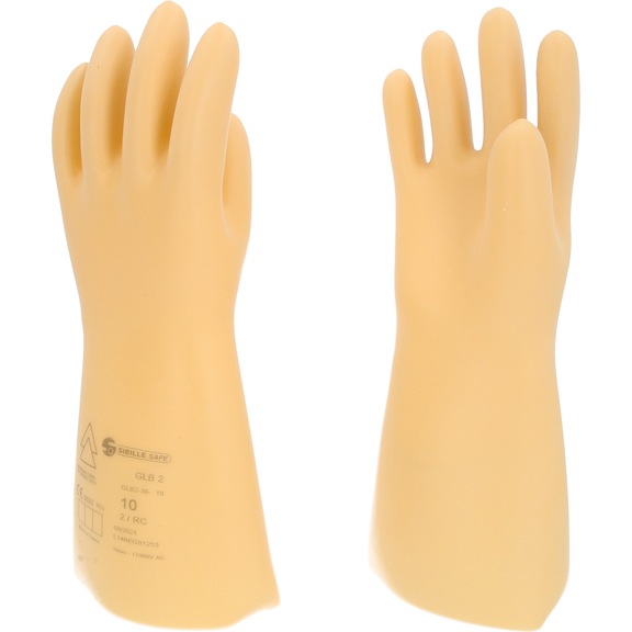 Electrician's protective glove with protective insulation, size 10, class 2, white - Electrician's protective glove with protective insulation