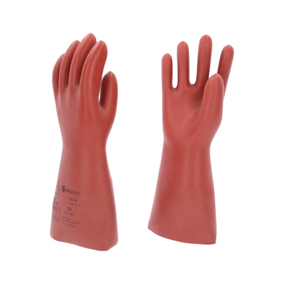 Electrician's protective glove with mechanical protection, size 10, class 00, red - Electrician's protective gloves with mechanical protection