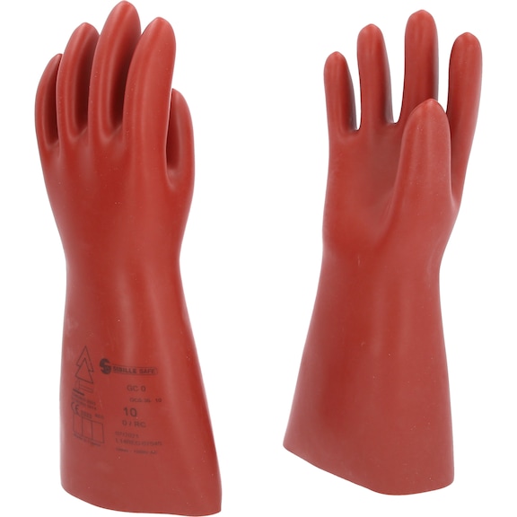 Electrician's protective gloves with mechanical protection, size 10, class 0, red - Electrician's protective gloves with mechanical protection