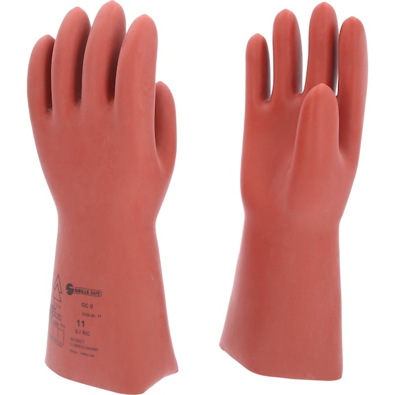 Electrician's protective glove with mechanical protection, size 11, class 0, red - Electrician's protective gloves with mechanical protection