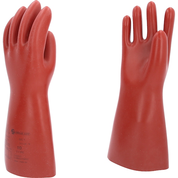 Electrician's protective gloves with mechanical protection, size 10, class 1, red - Electrician's protective gloves with mechanical protection