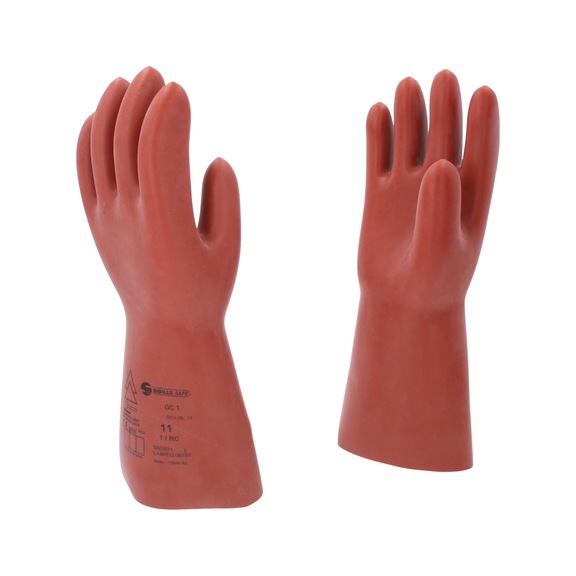 Electrician's protective glove with mechanical protection, size 11, class 1, red - Electrician's protective gloves with mechanical protection