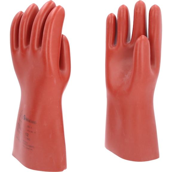 Electrician's protective glove with mechanical protection, size 12, class 1, red - Electrician's protective gloves with mechanical protection
