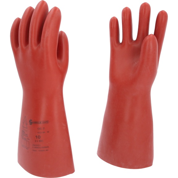 Electrician's protective gloves with mechanical protection, size 10, class 2, red - Electrician's protective gloves with mechanical protection
