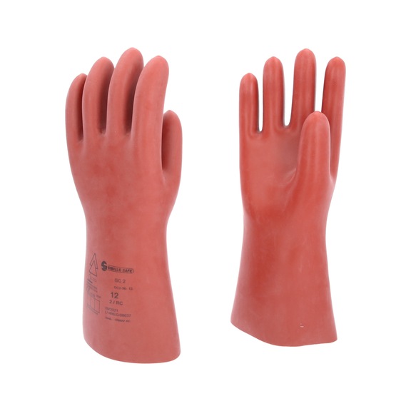 Electrician's protective glove with mechanical protection, size 12, class 2, red - Electrician's protective gloves with mechanical protection