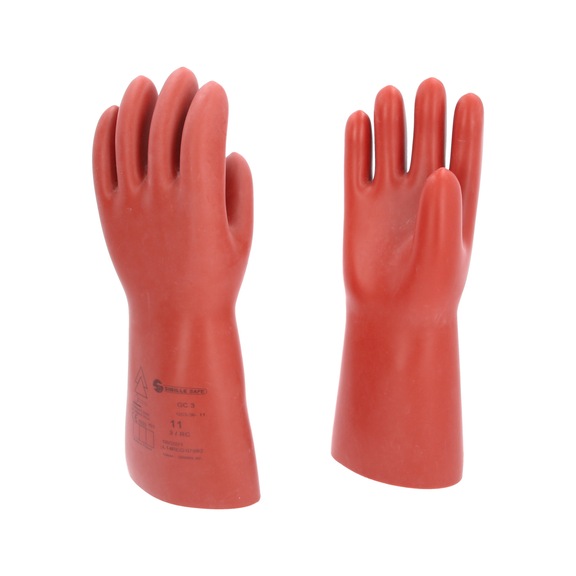 KS TOOLS Elektriker-Schutzhandschuh mit mechanischem Schutz, Gr&ouml;&szlig;e 11, Klasse 3, rot - Elektriker-Schutzhandschuh mit mechanischem Schutz
