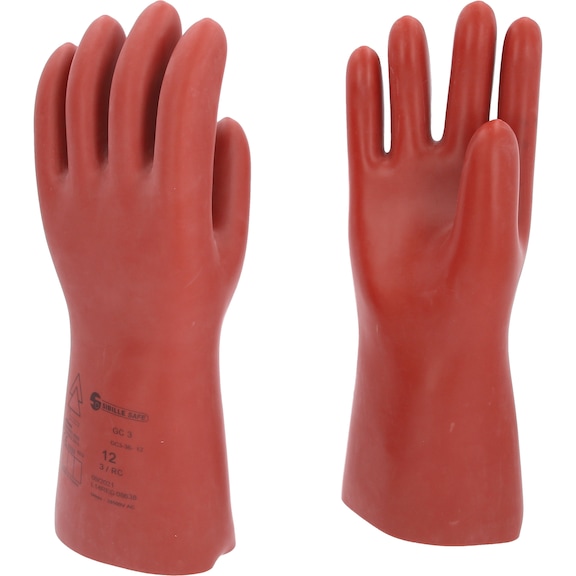 Electrician's protective glove with mechanical protection, size 12, class 3, red - Electrician's protective gloves with mechanical protection
