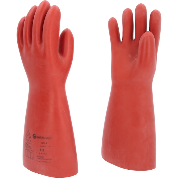 Electrician's protective gloves with mechanical protection, size 10, class 4, red - Electrician's protective gloves with mechanical protection
