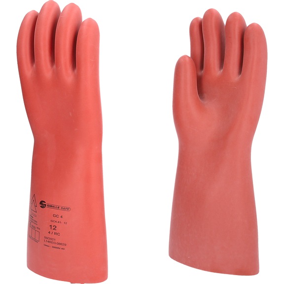 Electrician's protective glove with mechanical protection, size 12, class 4, red - Electrician's protective gloves with mechanical protection