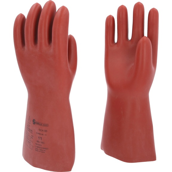 Electrician's protective glove with mechanical and thermal protection, size 11, class 00, red - Electrician's protective gloves with mechanical and thermal protection