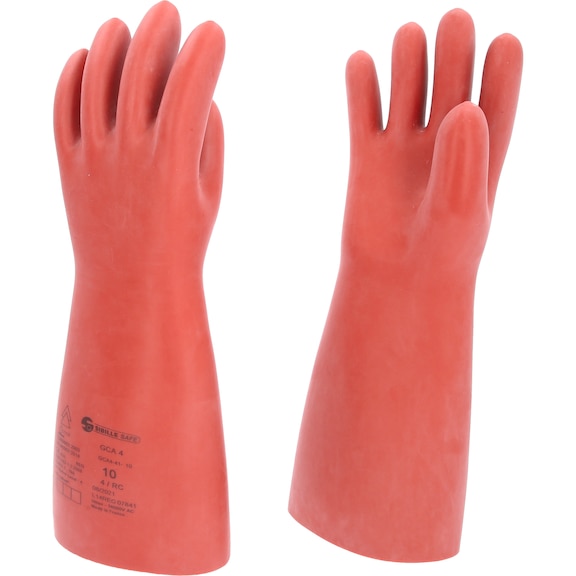 Electrician's protective glove with mechanical and thermal protection, size 10, class 4, red - Electrician's protective gloves with mechanical and thermal protection