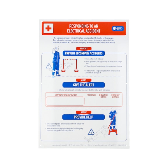 Electric shock first aid poster - Electric shock first aid poster
