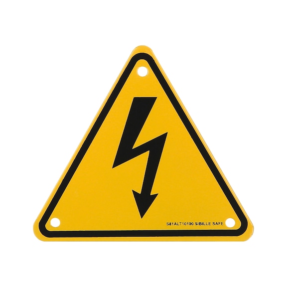 KS TOOLS Warnschild-Hybrid-Blitz, Aluminium, 100 mm - Warnschilder