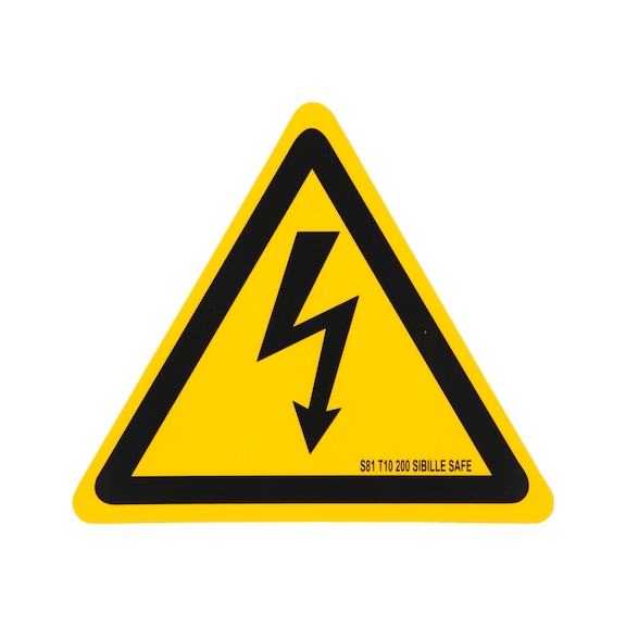 Hybrid flashing warning sign, plastic, 200 mm - Warning signs