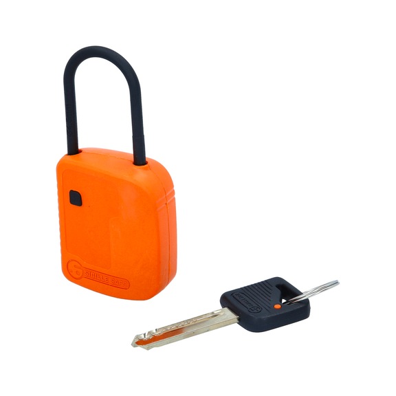 KS TOOLS Lockout padlock, orange, composite material, 38 mm - Padlocks