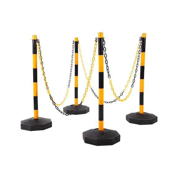Barrier post set with chain, 13 pieces - Barrier post