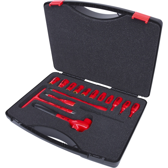 1/2 inch socket wrench set with insulated tools, 15-piece - Socket wrench set with insulated tools
