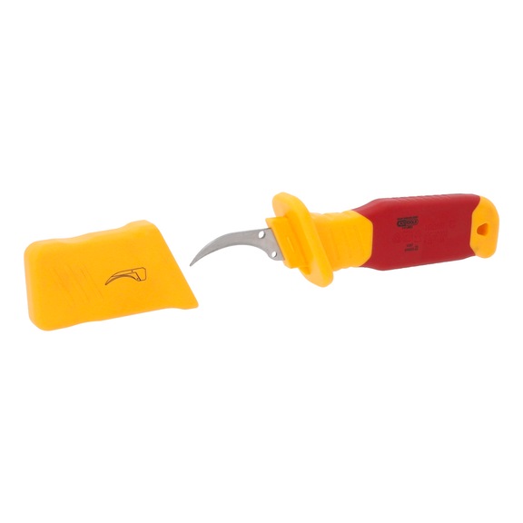 Cable knife with protective insulation and hook blade, 200 mm 117.5601 - Cable knife