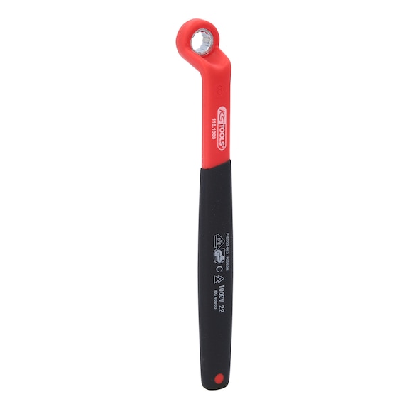 Insulated ring spanner, offset, 8 mm - Insulated ring spanner