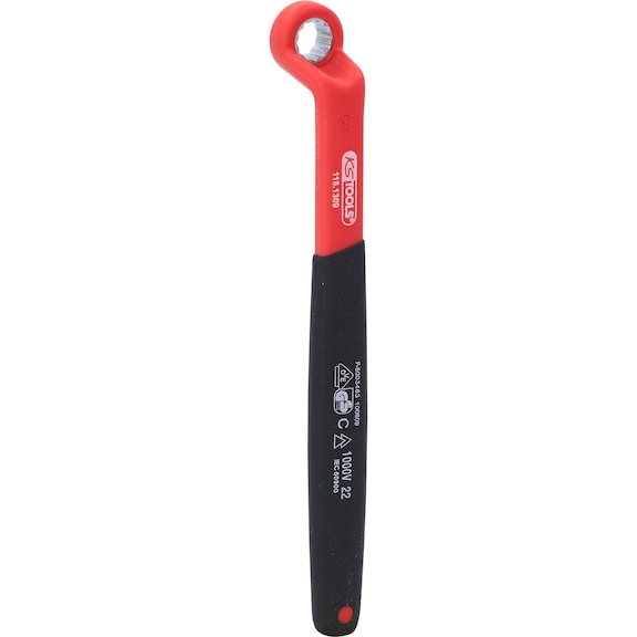 KS TOOLS Isolierter Ringschl&uuml;ssel, gekr&ouml;pft, 9 mm - Isolierter Ringschl&uuml;ssel
