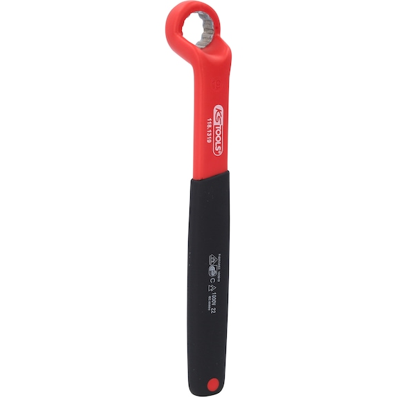 Insulated ring spanner, offset, 19 mm - Insulated ring spanner