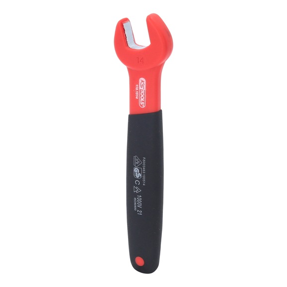 Insulated open-end wrench, 14 mm - Insulated open-end wrench