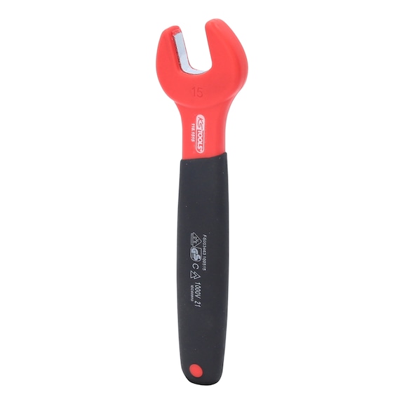 Insulated open-end wrench, 15 mm - Insulated open-end wrench