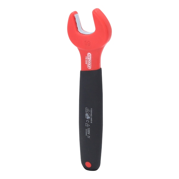 Insulated open-end wrench, 19 mm - Insulated open-end wrench