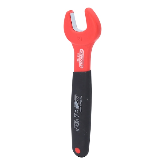 Insulated open-end wrench, 21 mm - Insulated open-end wrench