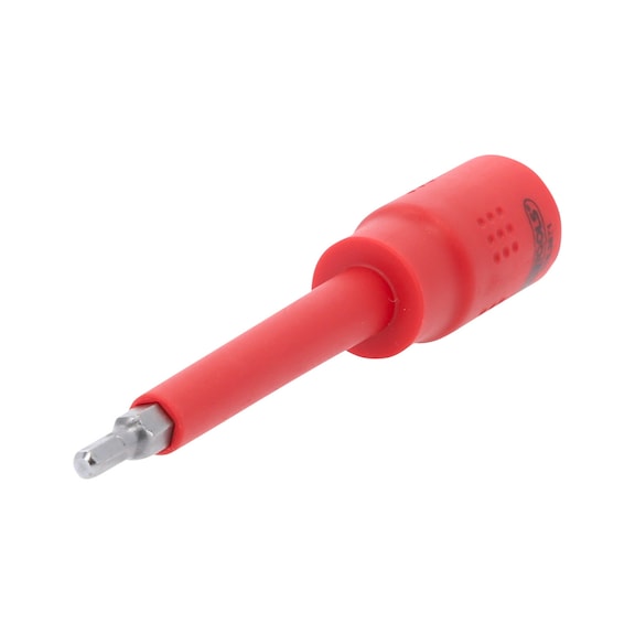 KS TOOLS 3/8 inch insulated bit socket hexagon socket, 4 mm, 122 mm long - 3/8 inch insulated bit socket hexagon socket