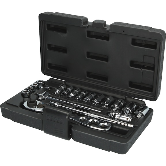 KS TOOLS Refrigeration and air conditioning square socket wrench set, 19-piece - Socket wrench set