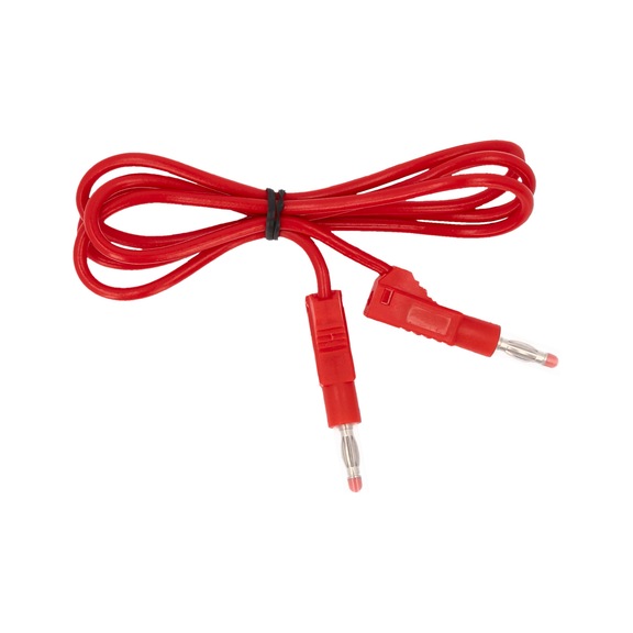 Measuring cable extension with double plug and socket, red - Multimeter accessories