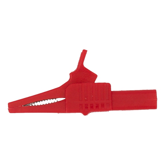 4.0 mm input socket to narrow crocodile clip, red - Multimeter accessories