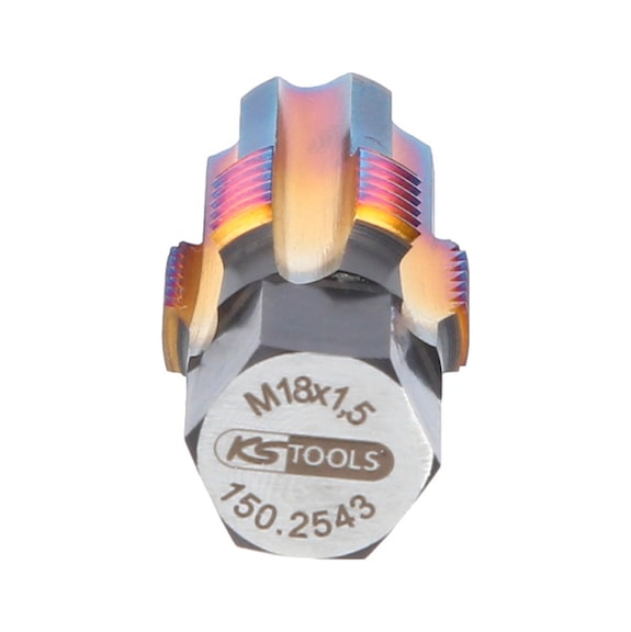 Thread cutter with guide pin for lambda probes, M18x1.5 - Thread cutting tool assortment