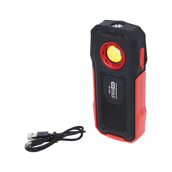 Mobile workshop hand lamp, 500 lumens, with Bluetooth speaker, bendable - Light source (other)