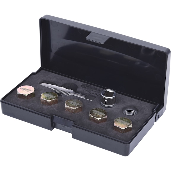 Oil drain plug thread repair kit, 12 pieces M14 x 1.5 - Special automotive tools Thread repair