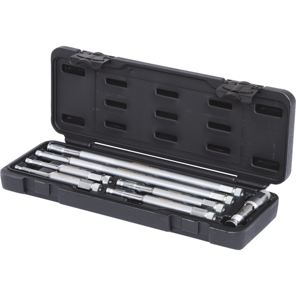 Glow plug and spark plug thread cutting tool set, 7-piece - Thread tool