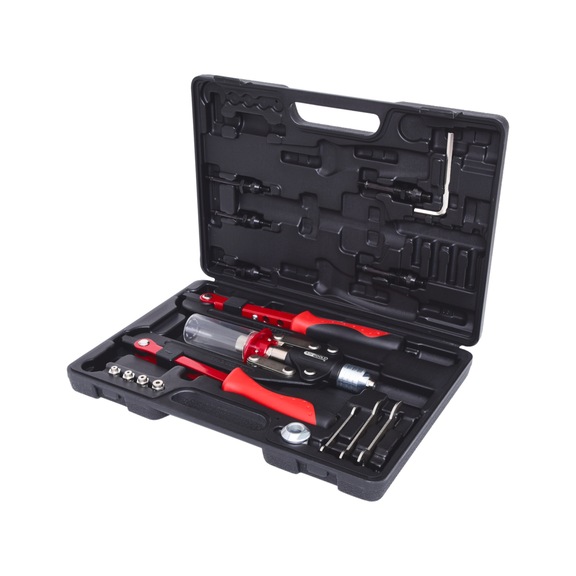 Universal riveting pliers set, 17 pieces - Hand riveting pliers